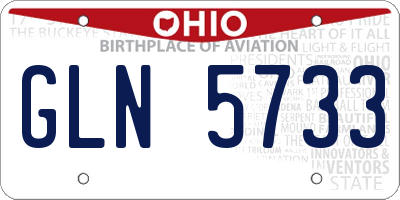 OH license plate GLN5733
