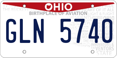 OH license plate GLN5740