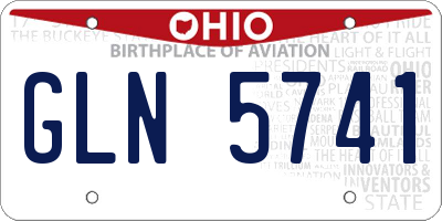 OH license plate GLN5741