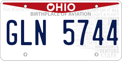 OH license plate GLN5744
