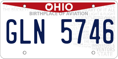 OH license plate GLN5746