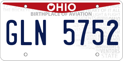 OH license plate GLN5752