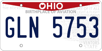 OH license plate GLN5753