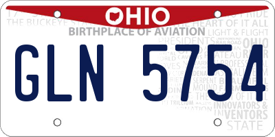 OH license plate GLN5754