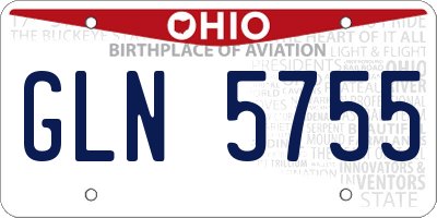 OH license plate GLN5755