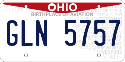 OH license plate GLN5757
