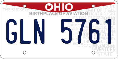 OH license plate GLN5761
