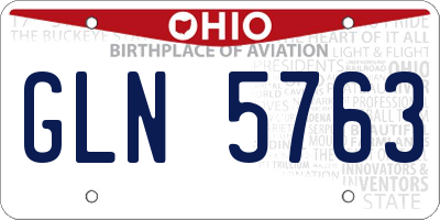 OH license plate GLN5763