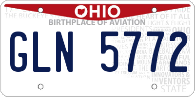 OH license plate GLN5772