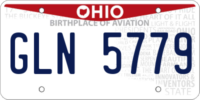 OH license plate GLN5779