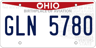 OH license plate GLN5780