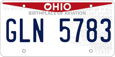 OH license plate GLN5783