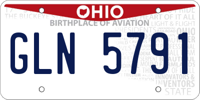 OH license plate GLN5791