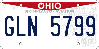OH license plate GLN5799