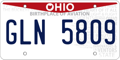 OH license plate GLN5809