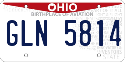 OH license plate GLN5814