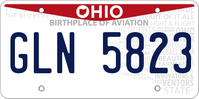 OH license plate GLN5823