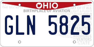 OH license plate GLN5825