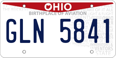 OH license plate GLN5841