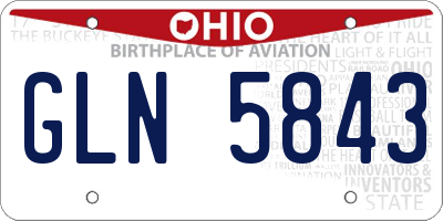 OH license plate GLN5843