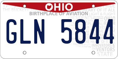 OH license plate GLN5844