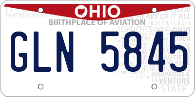 OH license plate GLN5845