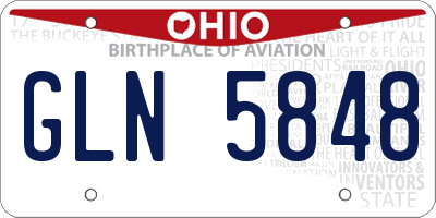 OH license plate GLN5848