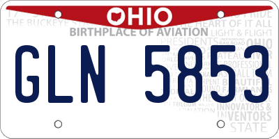 OH license plate GLN5853