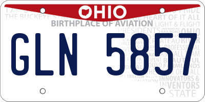 OH license plate GLN5857