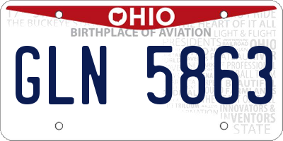 OH license plate GLN5863