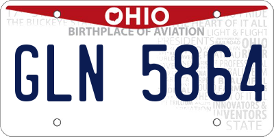 OH license plate GLN5864