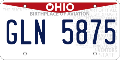 OH license plate GLN5875