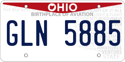 OH license plate GLN5885