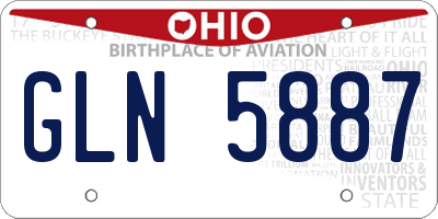 OH license plate GLN5887