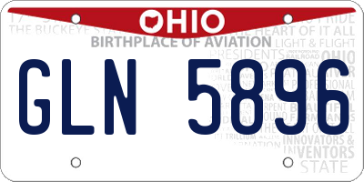 OH license plate GLN5896