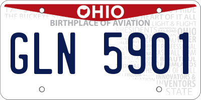 OH license plate GLN5901