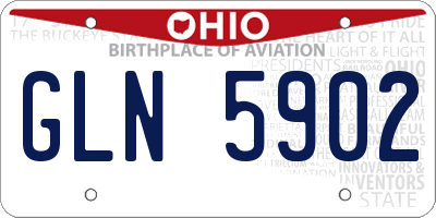 OH license plate GLN5902