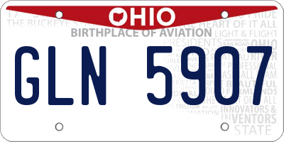 OH license plate GLN5907