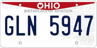 OH license plate GLN5947