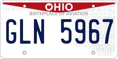 OH license plate GLN5967