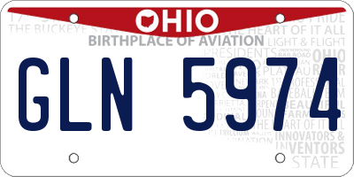 OH license plate GLN5974