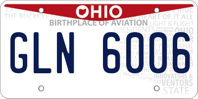 OH license plate GLN6006