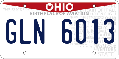 OH license plate GLN6013