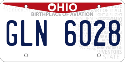 OH license plate GLN6028