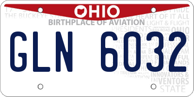 OH license plate GLN6032