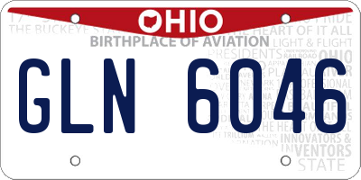 OH license plate GLN6046