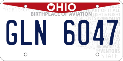 OH license plate GLN6047