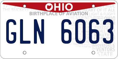 OH license plate GLN6063