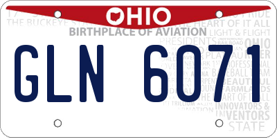 OH license plate GLN6071