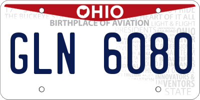 OH license plate GLN6080